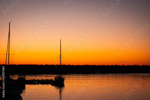 sunset on the lake