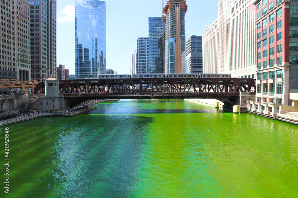 Naklejka premium bridge over the green river