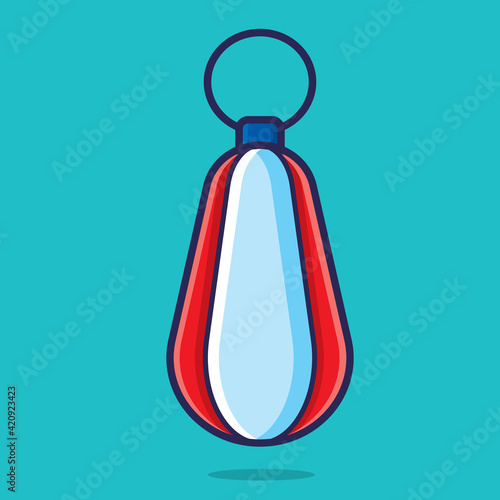 round punching bag isolated cartoon vector illustration in flat style