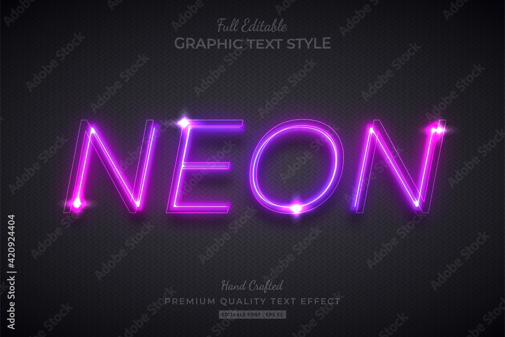 Neon Purple Glow Editable Text Effect Font Style