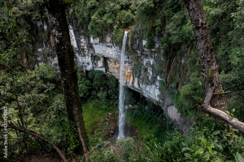 Yumbilla Falls near the town of Cuispes, northern Peruvian region of Amazonas, the fifth tallest waterfall in the world. photo