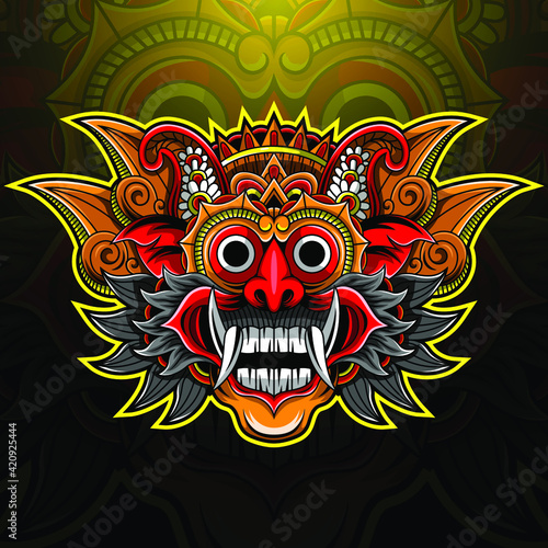 Barong head esport mascot logo design