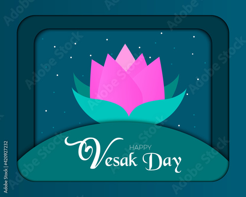 Happy Vesak Day Papercut Greeting