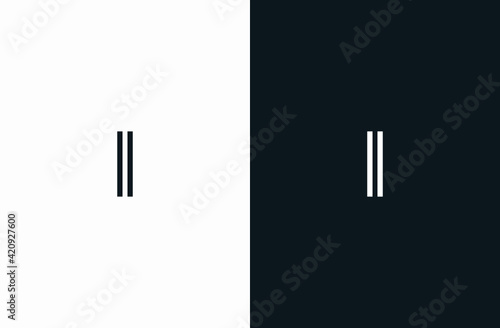 Initial Letter I Logo Black White Elegant Minimalist Signature Logo