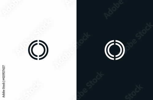 Initial Letter O Logo Black White Elegant Minimalist Signature Logo