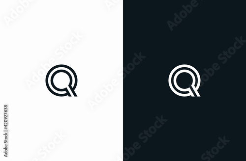 Initial Letter Q Logo Black White Elegant Minimalist Signature Logo