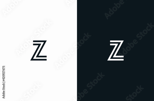Initial Letter Z Logo Black White Elegant Minimalist Signature Logo