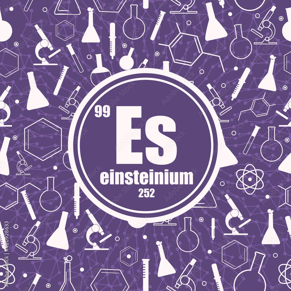 Fototapeta premium Einsteinium chemical element. Concept of periodic table.