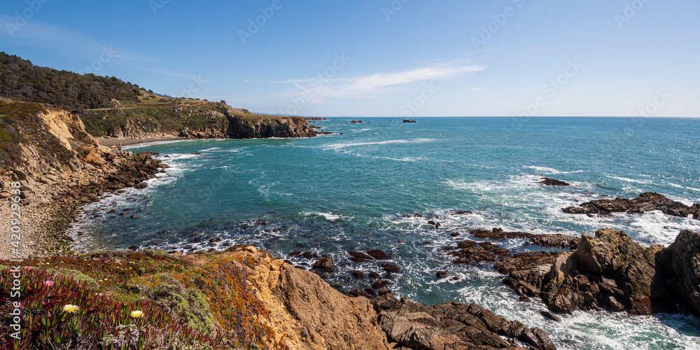 Panorama of the Sonoma County coast. 1x2 panorama. Panorama of the Sonoma County coast. 1x2 panorama.