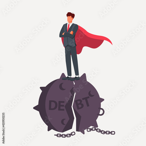 Fighting for profit. Debts and credit, Struggle for your business, Business concept of debt settlement