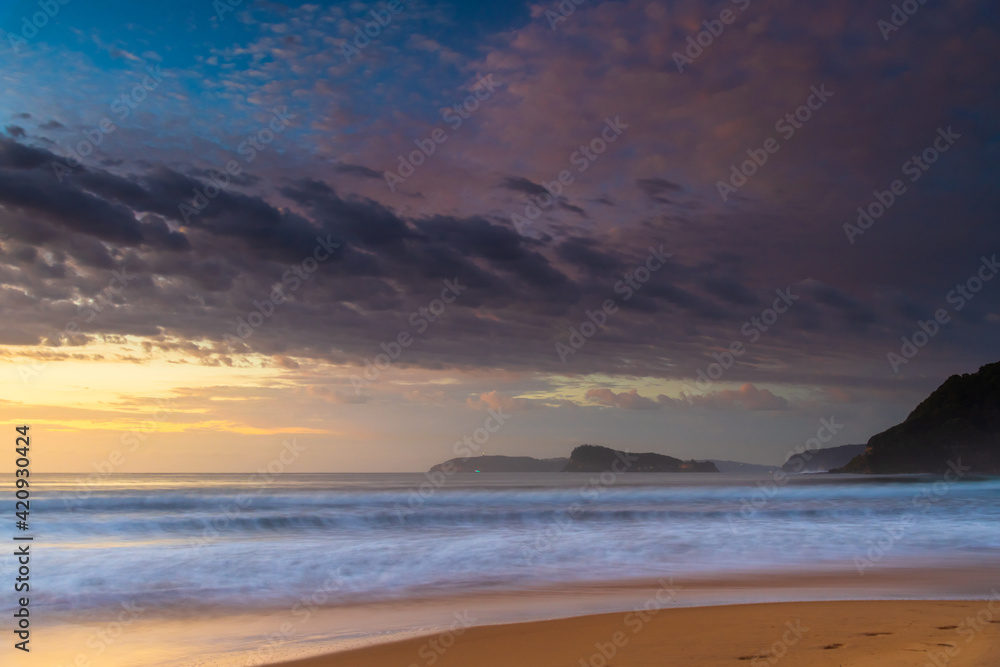 Sunrise seascape at the beach with haze and cloud Sunrise seascape at the beach with haze and cloud