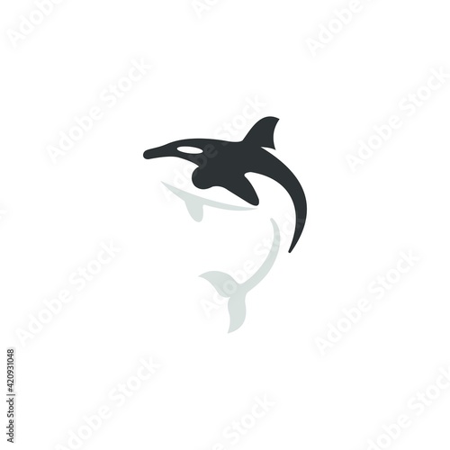Orca Whale Sea Black and White logo © RK151 Berthoud