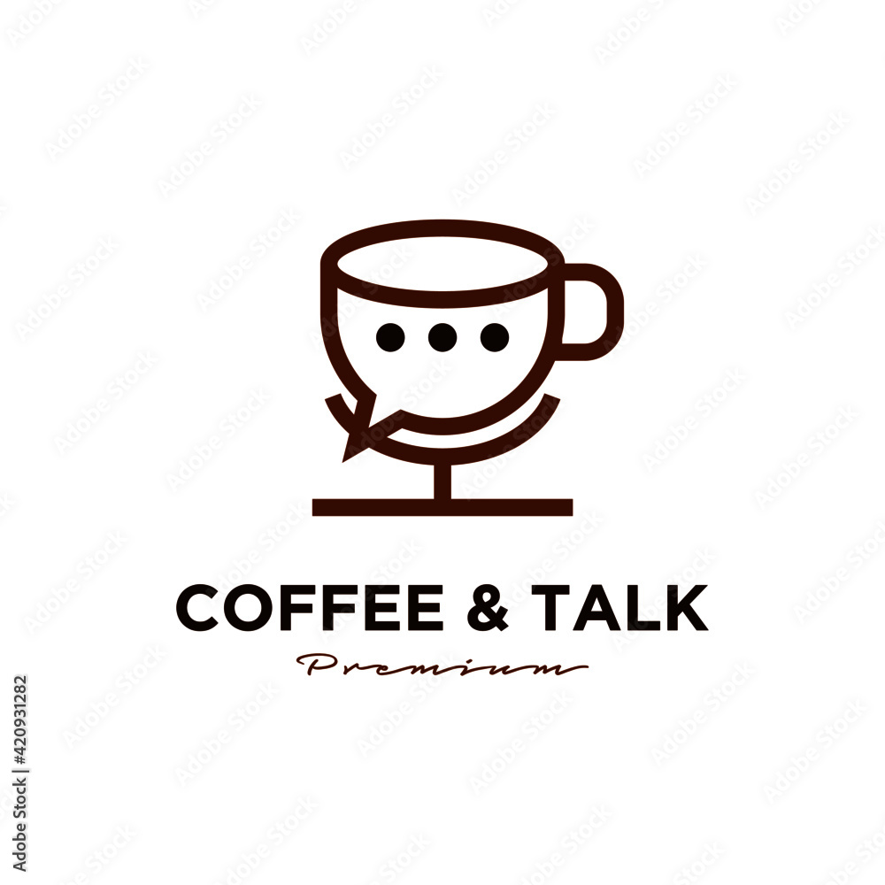 coffee talk chat podcast concept logo icon design coffee talk chat podcast concept logo icon design