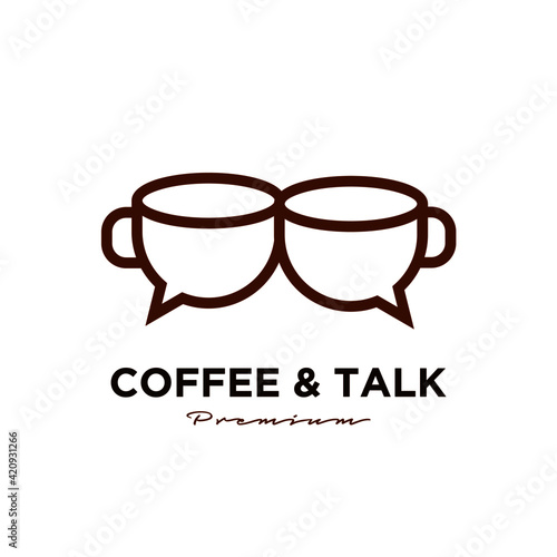 coffee talk chat logo icon design