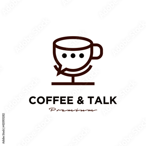 coffee talk chat podcast concept logo icon design