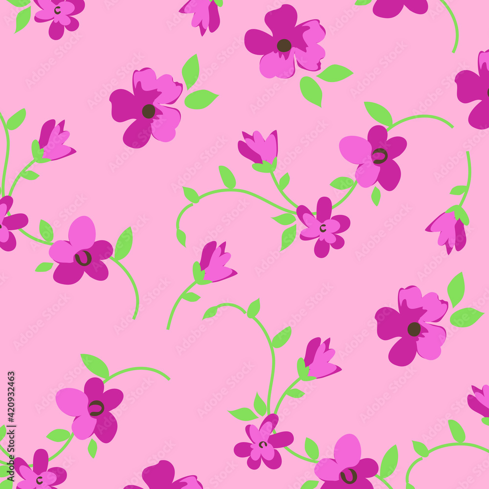 Floral seamless pattern  For textile, wallpapers, print, wrapping paper. Vector stock illustration.