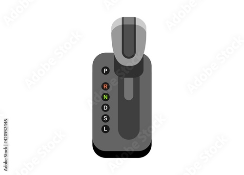 Automatic car gear lever. Simple flat illustration