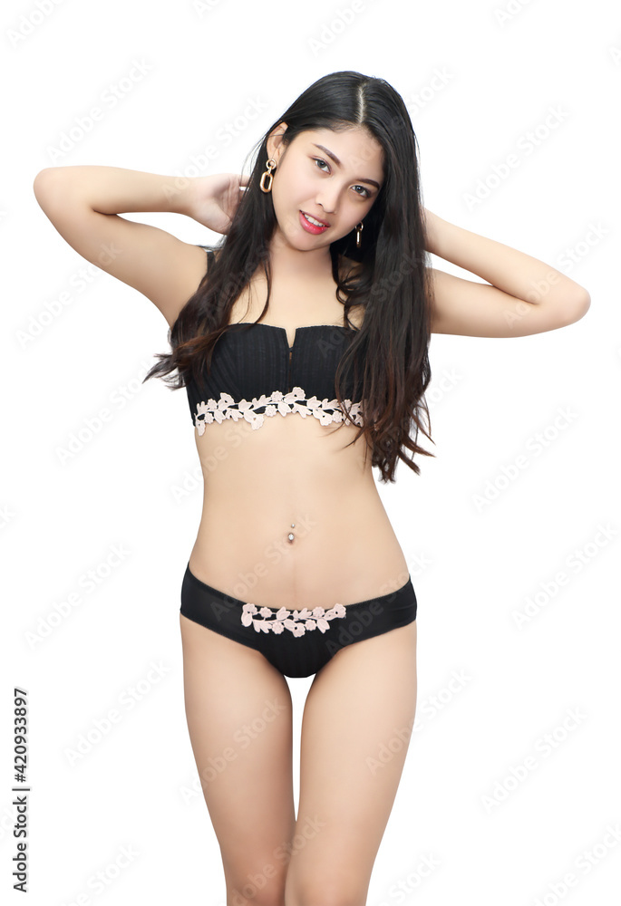 woman and black bikini woman and black bikini