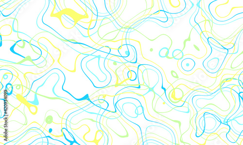 Green blue and yellow curve wave line on white abstract background.