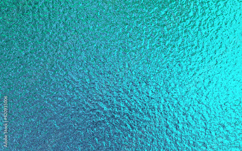 Teal green blue foil paper texture background.