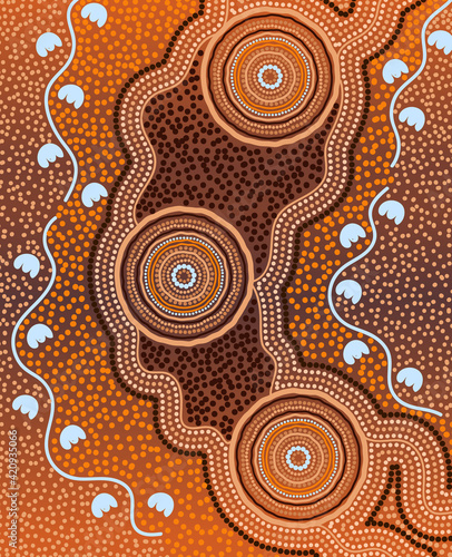 Dot design aboriginal vector background