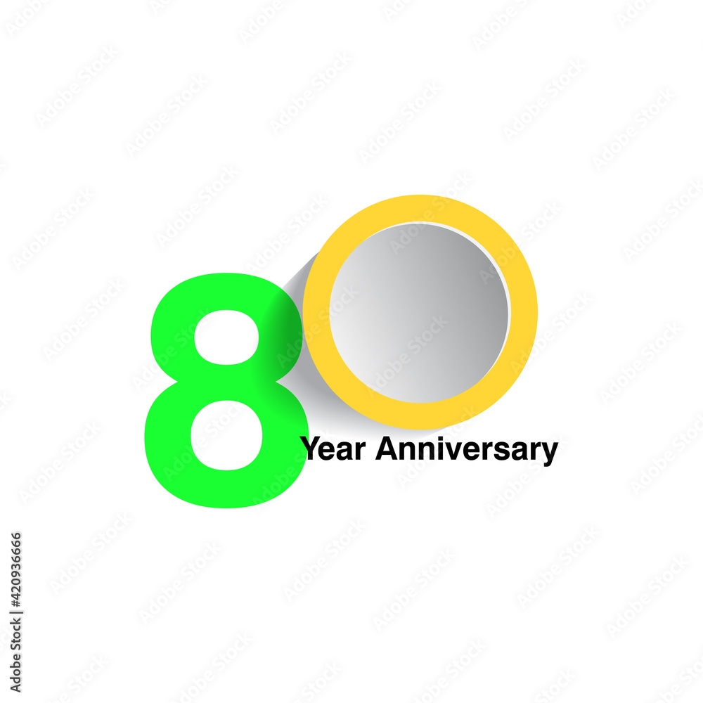80 year anniversary design vector template illustration 80 year anniversary design vector template illustration