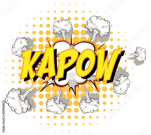 Comic speech bubble with kapow text