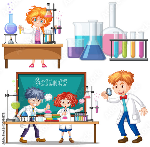 Researcher experiment in the laboratory