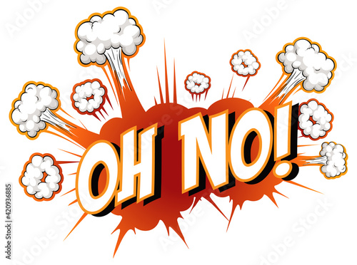 Comic speech bubble with oh no text