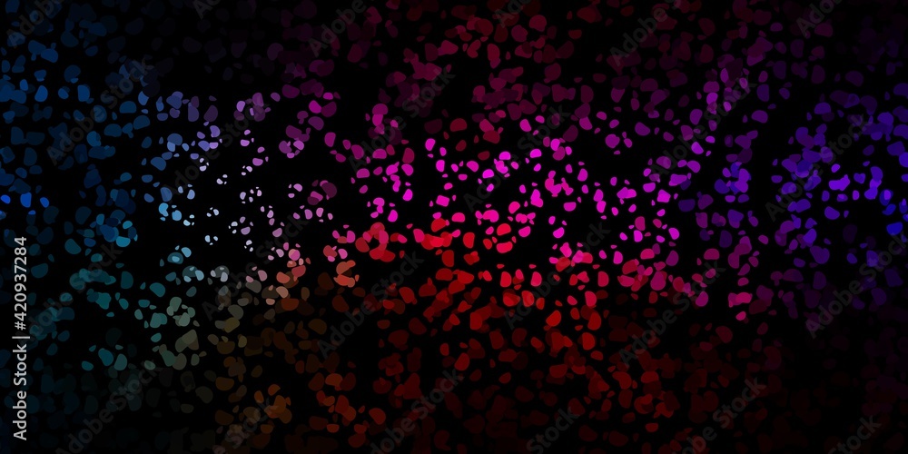 Dark multicolor vector backdrop with chaotic shapes.