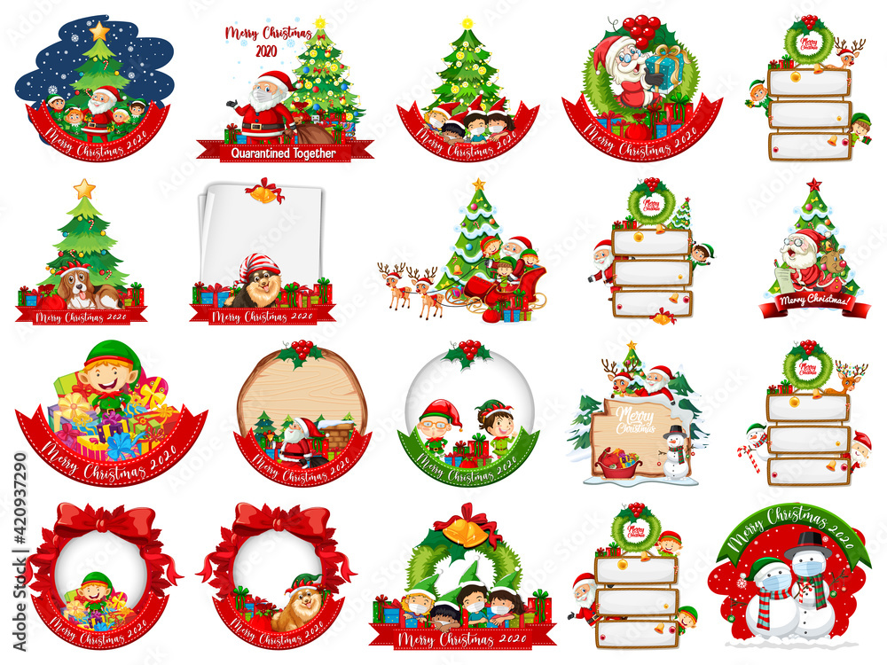 Set of blank Christmas card template isolated on white background Set of blank Christmas card template isolated on white background