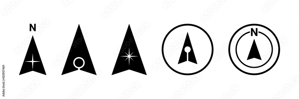 North arrows symbol vector set. Stock Vector | Adobe Stock