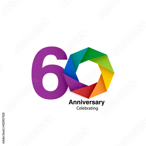 60 year anniversary design vector template illustration