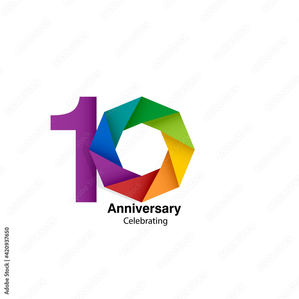 10 year anniversary design vector template illustration 10 year anniversary design vector template illustration