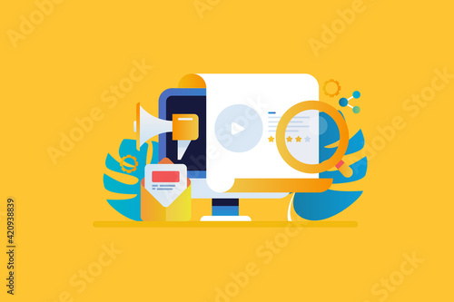 Content marketing with strategic planning, brand positioning, create value to customer, successful internet marketing and online business goal concept.