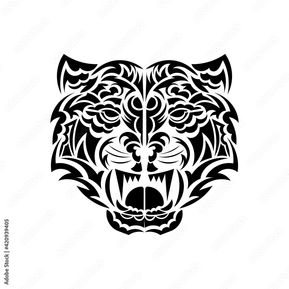 Polynesian style tiger face. Isolated. Vector Polynesian style tiger face. Isolated. Vector