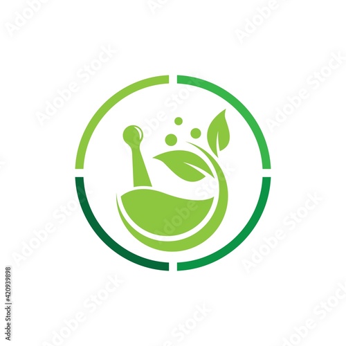 Natural medicine logo images illustration