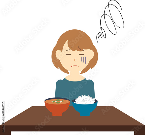 食欲がない若い女性