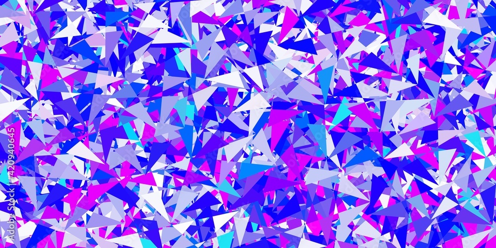 Light pink, blue vector texture with random triangles. Light pink, blue vector texture with random triangles.