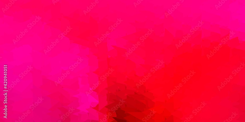 Light pink vector triangle mosaic background.