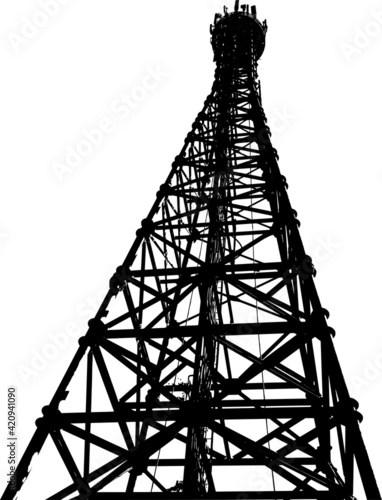 Iron tower iron technology industry city vector background material illustration detailed