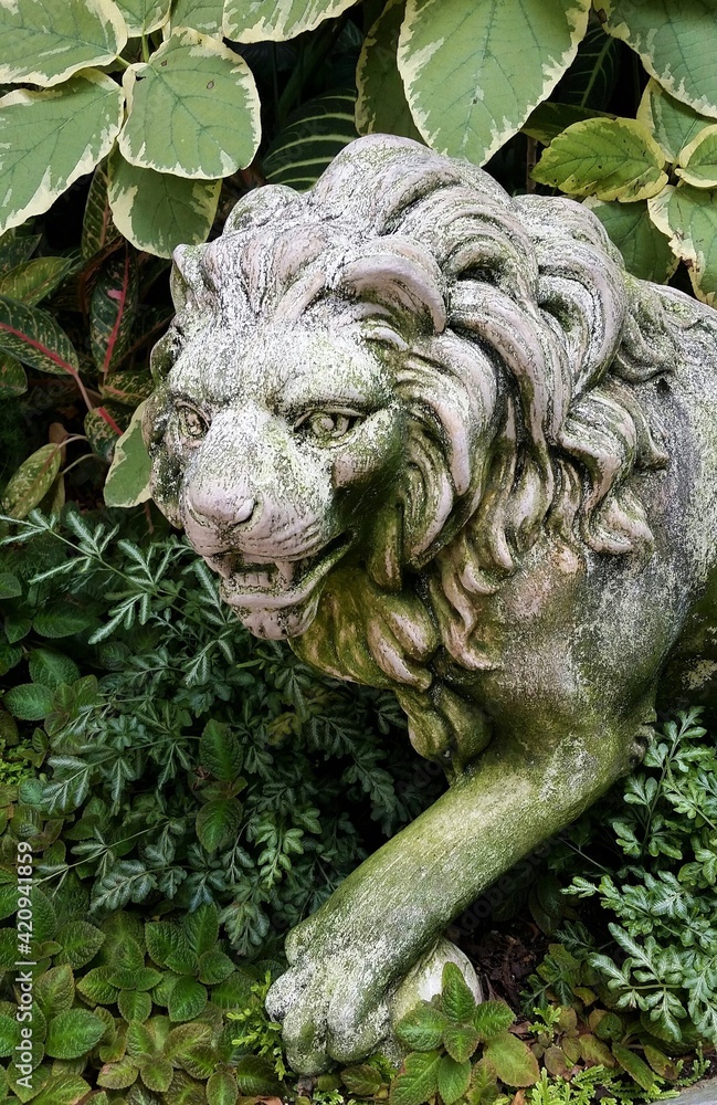 lion statue in the garden