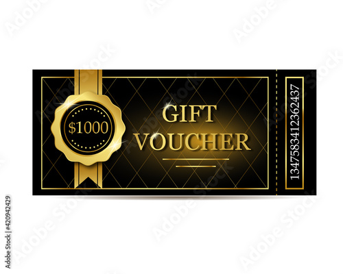Golden gift voucher