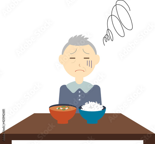 食欲がないお年寄りの男性