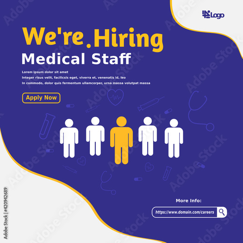 Creative social media post feed design. We are hiring doctor specialist, banner, poster, announcement job for hospital
