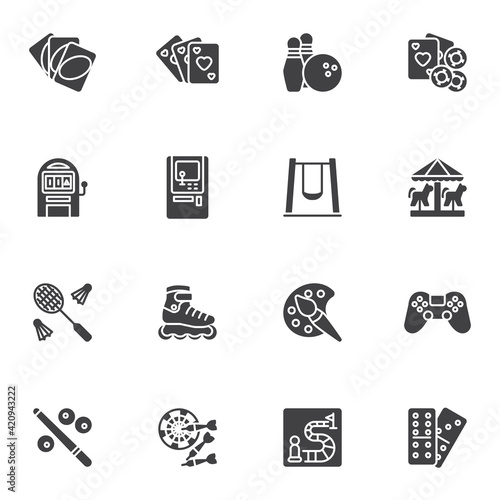 Recreation and entertainment vector icons set