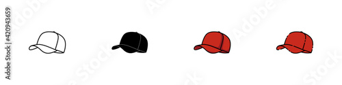 Set of Trucker hat icon design template
