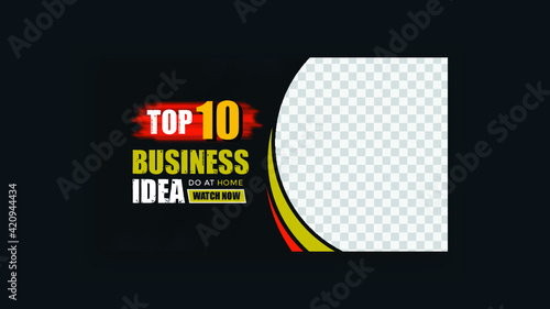 creative business youtube thumbnail and web banner template Premium Vector design