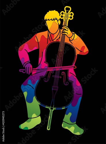 Cello Musician Orchestra Instrument Graphic Vector
