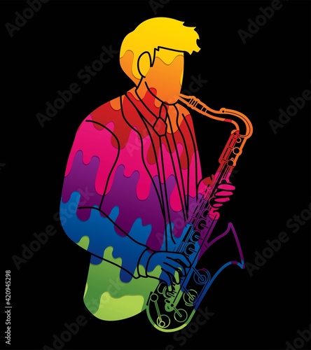 Saxophone Musician Orchestra Instrument Graphic Vector